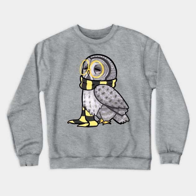 Kind Great Grey Owl Crewneck Sweatshirt by Ribombyliidae